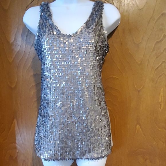 Charlotte Russe Tops - Charlotte Russe gray sequin tank top
